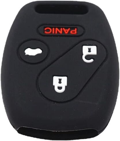 Leather for Honda Accord Crosstour CR-V Civic Pilot Element Remote 4 Buttons Key Case Holder Cover Fob Chain (Black) in Saudi Arabia