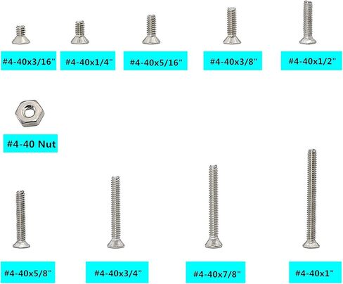 160Pcs #8-32 UNC Stainless Steel Phillips Flat Head Countersunk Machine Screws Nuts Assortment Kit- #8-32x 1/4" 5/16" 3/8" 1/2" 5/8" 3/4" 7/8" 1" in Kuwait