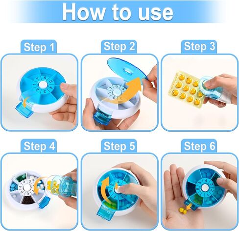 2Pcs Portable Travel Pill Taker + 1 Pcs Pill Organizer, Weekly Pill Organizer, Pill Box, Medicine Organizer, Pill Case, Pill Container, Pill Box 7 Day, Pill Holder, Travel Pill Case in Kuwait