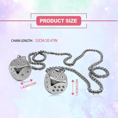 Creative Hanging Dice with Dots Metal Dice Car Rear View Mirror Pendant, Automotive Mirror Hanging Pendant Car Accessories for Car Interior Ornament Decoration(Colorful) in Saudi Arabia