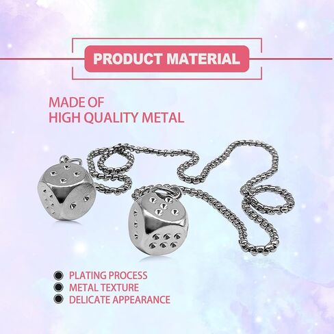 Creative Hanging Dice with Dots Metal Dice Car Rear View Mirror Pendant, Automotive Mirror Hanging Pendant Car Accessories for Car Interior Ornament Decoration(Colorful) in Saudi Arabia