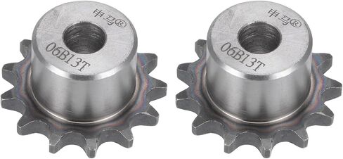 uxcell Chain Roller Sprocket, 8mm Bore 3/8" Pitch 10 Tooth Single Strand Type B Chain Sprocket, A3 Carbon Steel Roller Chain Sprocket for ISO 06B Chain, 2Pcs in Saudi Arabia