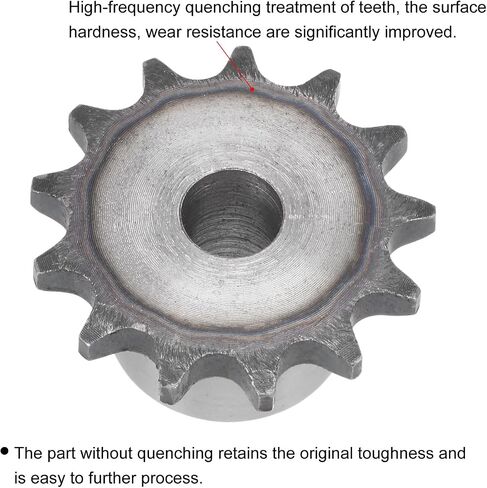 uxcell Chain Roller Sprocket, 8mm Bore 3/8" Pitch 10 Tooth Single Strand Type B Chain Sprocket, A3 Carbon Steel Roller Chain Sprocket for ISO 06B Chain, 2Pcs in Saudi Arabia