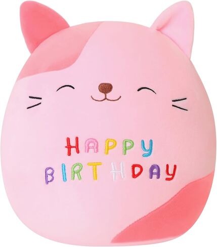 Birthday Cute Cat Plush Soft Kitty Plush Pillows Lifelike Cat Shape Design Plushie Gifts for Kids Girls (Pink, 10 Inch) in Saudi Arabia