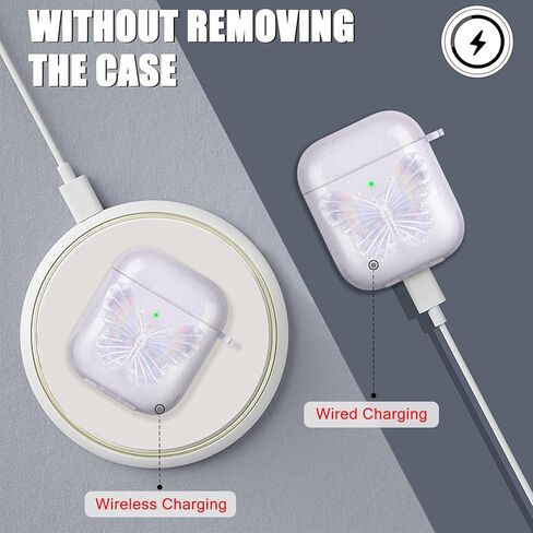حافظة ليزر لامعة لأجهزة AirPods 2/1 مع سوار معصم لؤلؤي وسلسلة مفاتيح حافظة واقية ناعمة من مادة TPU للنساء والفتيات والأطفال متوافقة مع AirPod 2nd & 1st Gen - أرجواني أرجواني in Kuwait