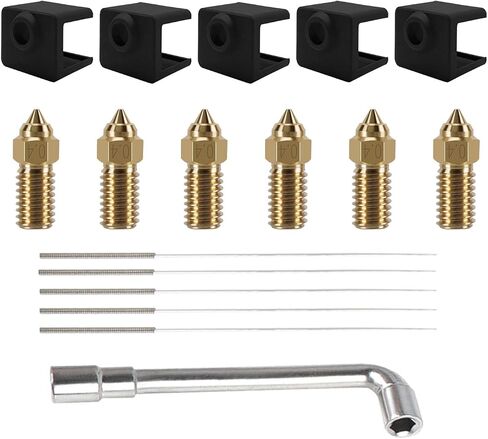 5Pcs 0.4mm Nozzles and 5Pcs Silicone Socks for Neptune 4 Plus, with 5Pcs 0.4mm Stainless Steel Needles, 1Pcs Nozzle Wrench, for Neptune 4 Plus, Neptune 4 Max 3D Printer in Saudi Arabia
