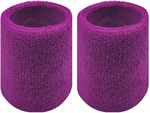 Colorful Cotton Sport Wristbands for Men and Women - 3" Athletic Terry Cloth Sweatbands in Neon Colors - Wrist Sweat Bands for Tennis, Basketball, Running, Gym (1 Pair) in Saudi Arabia