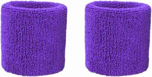 Colorful Cotton Sport Wristbands for Men and Women - 3" Athletic Terry Cloth Sweatbands in Neon Colors - Wrist Sweat Bands for Tennis, Basketball, Running, Gym (1 Pair) in Saudi Arabia
