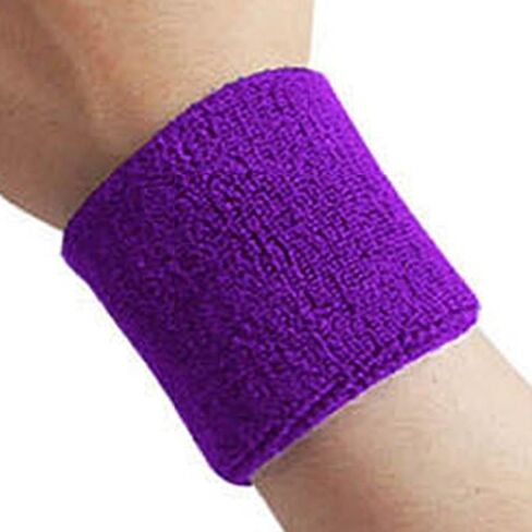 Colorful Cotton Sport Wristbands for Men and Women - 3" Athletic Terry Cloth Sweatbands in Neon Colors - Wrist Sweat Bands for Tennis, Basketball, Running, Gym (1 Pair) in Saudi Arabia