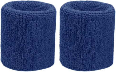 Colorful Cotton Sport Wristbands for Men and Women - 3" Athletic Terry Cloth Sweatbands in Neon Colors - Wrist Sweat Bands for Tennis, Basketball, Running, Gym (1 Pair) in Saudi Arabia