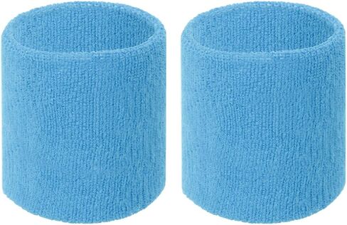 Colorful Cotton Sport Wristbands for Men and Women - 3" Athletic Terry Cloth Sweatbands in Neon Colors - Wrist Sweat Bands for Tennis, Basketball, Running, Gym (1 Pair) in Saudi Arabia