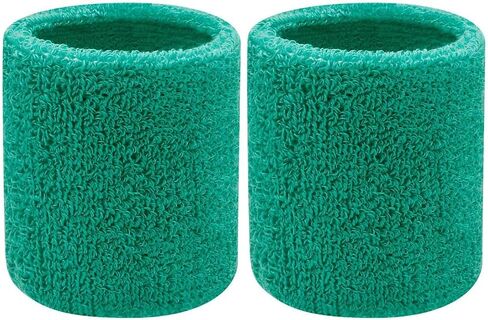 Colorful Cotton Sport Wristbands for Men and Women - 3" Athletic Terry Cloth Sweatbands in Neon Colors - Wrist Sweat Bands for Tennis, Basketball, Running, Gym (1 Pair) in Saudi Arabia