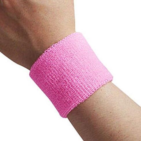 Colorful Cotton Sport Wristbands for Men and Women - 3" Athletic Terry Cloth Sweatbands in Neon Colors - Wrist Sweat Bands for Tennis, Basketball, Running, Gym (1 Pair) in Saudi Arabia