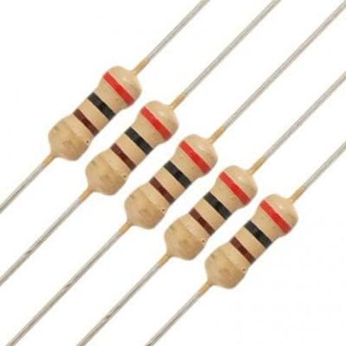 100Pcs 1/4W 5% 1K Ohm Carbon Film Resistor Kit, Through-Hole Mounting Type in Saudi Arabia