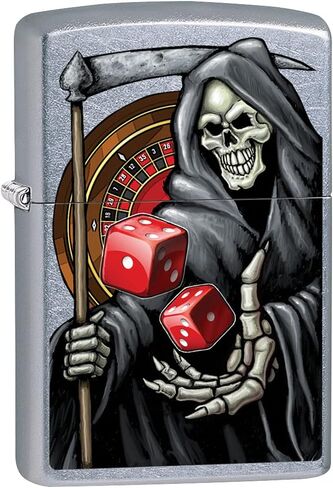Zippo Lighter: Grim Reaper Gambling - Street Chrome 80882 in Saudi Arabia