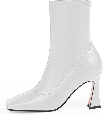 Women's Closed Square Toe Stiletto High Heel Fall Ankle Boots with Side Zipper Elegantes Fashion Dress booties in Saudi Arabia