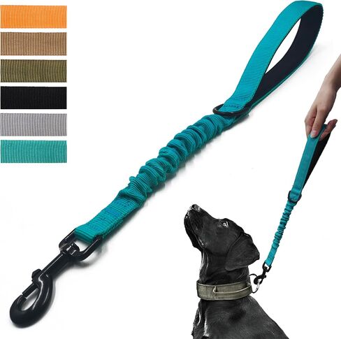 Short Dog Leash 18 Inch, 1 Inch Wide Heavy Duty Traffic Leash for Dogs with Padded Handle, Short Leash for Dog Training Control, bungee Leashes for Medium and Large Dogs (Black) in Saudi Arabia