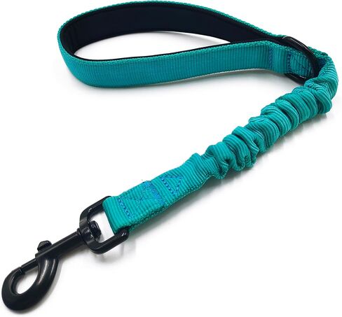 Short Dog Leash 18 Inch, 1 Inch Wide Heavy Duty Traffic Leash for Dogs with Padded Handle, Short Leash for Dog Training Control, bungee Leashes for Medium and Large Dogs (Black) in Saudi Arabia