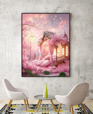MQWDGJ 5D Diamond Painting Kit for Adults, DIY Full Drill Round Diamond Painting Picture Kits, Cross Embroidery Kits for Home Wall Entrance Decorations 12x16inch Wonderland Garden in Saudi Arabia