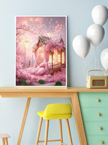 MQWDGJ 5D Diamond Painting Kit for Adults, DIY Full Drill Round Diamond Painting Picture Kits, Cross Embroidery Kits for Home Wall Entrance Decorations 12x16inch Wonderland Garden in Saudi Arabia
