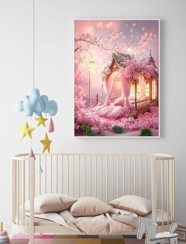 MQWDGJ 5D Diamond Painting Kit for Adults, DIY Full Drill Round Diamond Painting Picture Kits, Cross Embroidery Kits for Home Wall Entrance Decorations 12x16inch Wonderland Garden in Saudi Arabia