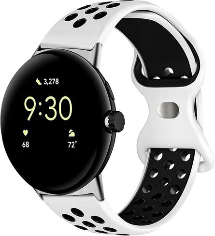 Sport Bands Compatible for Google Pixel Watch 2/Google Pixel Watch, Breathable Wristband Replacement Soft Silicone Strap for Women Men in Saudi Arabia