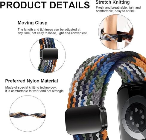 Amzpas Elastic Bands Compatible with Fitbit Versa 2 Band for Women Men, Soft Adjustable Nylon Breathable Band for Fitbti Versa/Versa 2/Versa Lite/SE Smartwatch Loop Stretchy Wristband in Saudi Arabia