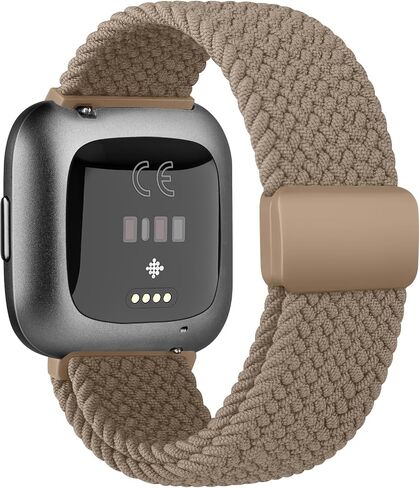 Amzpas Elastic Bands Compatible with Fitbit Versa 2 Band for Women Men, Soft Adjustable Nylon Breathable Band for Fitbti Versa/Versa 2/Versa Lite/SE Smartwatch Loop Stretchy Wristband in Saudi Arabia