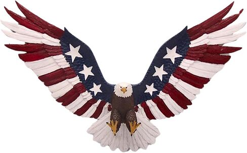 American Glory Patriotic Red White and Blue Bald Eagle Large Hanging Wall Statue, 21 Inch in Saudi Arabia