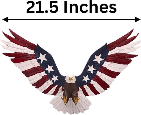 American Glory Patriotic Red White and Blue Bald Eagle Large Hanging Wall Statue, 21 Inch in Saudi Arabia