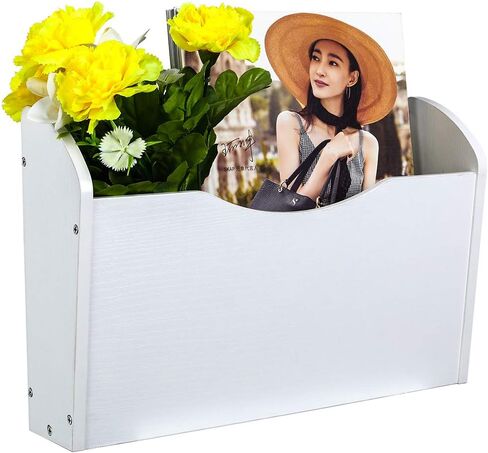 PAG Wall File Holder Wall Mounted Wood Hanging File Organizer for Office, 2 Pockets, Brown in Saudi Arabia