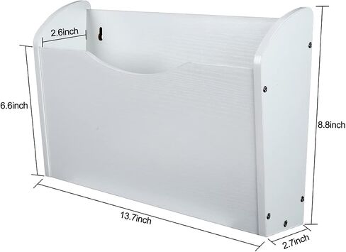 PAG Wall File Holder Wall Mounted Wood Hanging File Organizer for Office, 2 Pockets, Brown in Saudi Arabia