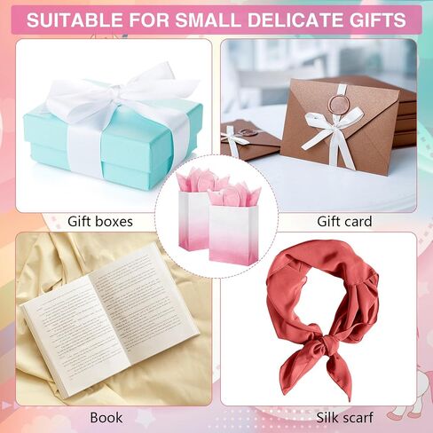 ReliThick 24 Pcs Ombre Blue Gift Bags Bulk with 50 Tissue Paper 9.8 x 7.8 x 4 inch Gradient Blue Glitter Paper Gift Wrap Bags for Wedding Birthday Mother's Day Baby Shower Party Favor in Saudi Arabia