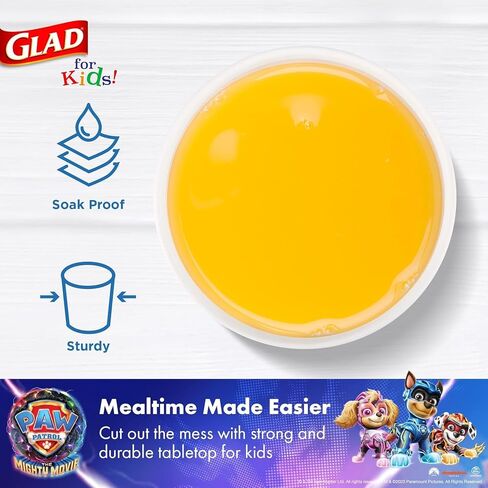 Glad for Kids PAW Patrol Shields Design 9oz Paper Cups | Paper Cups, Kids Snack Cups | Kid-Friendly, Small Sized Paper Cups for Everyday Use, 9oz Paper Cups 20 Ct in Saudi Arabia