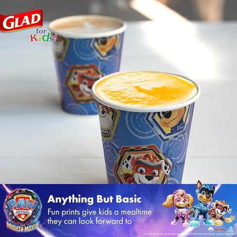 Glad for Kids PAW Patrol Shields Design 9oz Paper Cups | Paper Cups, Kids Snack Cups | Kid-Friendly, Small Sized Paper Cups for Everyday Use, 9oz Paper Cups 20 Ct in Saudi Arabia