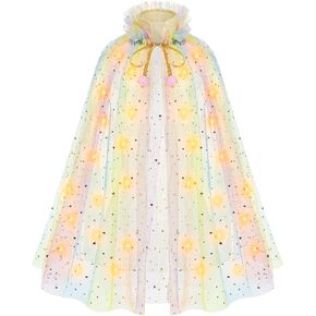 HSCTEK Light Up 2 Layered Girls‘ Tulle Princess Cape