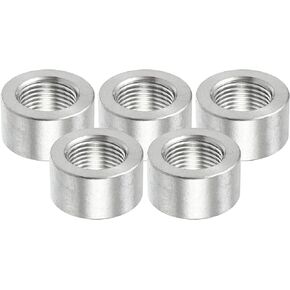 Motoforti Universal Car O2 Oxygen Sensor Bung Weld Bung, M18x1.5, Durable, Stainless Steel, Silver Tone, 5 Pcs