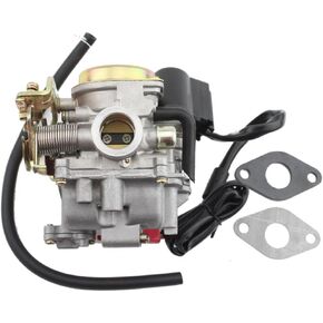 GOOFIT PZ19 19mm Carburetor with Electric Choke Replacement for 2 Stroke 50cc 70cc 90cc Jog ATV Scooter Quad Go-Kart Moped