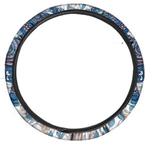 Women Car Steering Wheel Cover Aztec American Native Horse Pattern Keep Hands Dry, Durable, No Smell, Universal 15 Inch Steering Protector, Anti-Slip