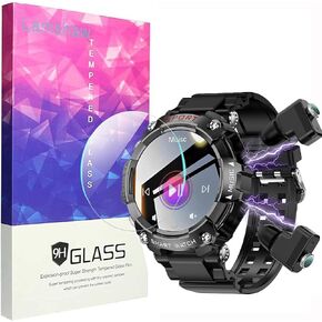 T96 Smart Watch Screen Protector, [3 Pack] Lamshaw 9H Tempered Glass Screen Protector Film Compatible for Desong T96, ATEVIX T96, YPSDOOWKJ T96, Alliget T96, GUIQU T96 1.52 Inches Smart Watch, T96 1.52 Inches Smart Watch (3 Pack)