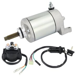 Starter w/Relay & Ignition Switch for Honda TRX400EX Sportrax 400EX 2005-2008, TRX400X Sportrax 400X 2009-2014, 31200-HN1-A41 18855, Sportrax 400 Starter, TRX400EX Starter, TRX400X Starter