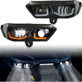 LED Headlights Assembly for Can-Am Defender 2016-2024, LED Head Lights Headlamps with DRL Turn Signal Light for Can-Am Defender MAX HD5 HD8 HD10 HD7 HD9 PRO HD10 2016-2024 Accessories (2PCS)