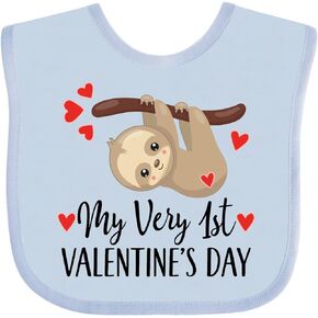 inktastic My First Valentines Day Baby Sloth Baby Bib