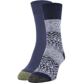 Gold Toe Women's Crew Socks, Peacoat Fairisle, Peacoat, Shoe Size: 6-9