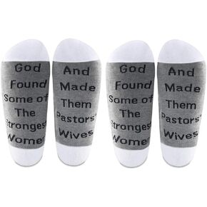 LEVLO Pastors Wife Gift God Found Some of The Strongest Women And Made Them Pastors' Wives Socks Religious Gifts
