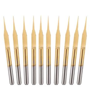 CNC Router Bit 1/8 Inch Shank 10degree 0.1mm Tip Tungsten Steel Engraving V Bit Woodworking 10PCS