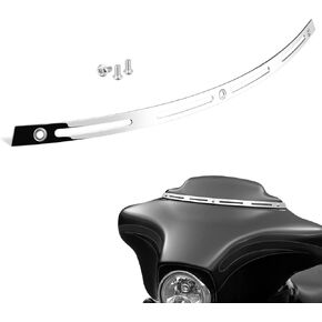 Windshield Trim Polished Stainless Windshield Trim Compatible Chrome for Harley Touring Street Glide Electra Glide Ultra Limited Tri Glide 1996-2013