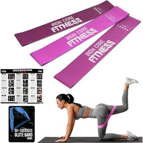 Mini Resistance Bands Sets for Trainers, Bootcamp, Gym for Men and Women in Fun Colors - Ebook, Videos and Workout Chart Included by Iron Core Fitness