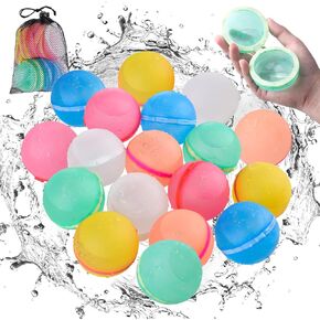18 قطعة من بالونات قنبلة المياه القابلة لإعادة الاستخدام، بالونات مياه مغناطيسية قابلة لإعادة الملء، كرات قنبلة مائية من السيليكون ذاتية الغلق للأطفال والشباب والكبار في الفناء الخلفي للصيف والأنشطة الخارجية والألعاب المائية والحفلات in Kuwait