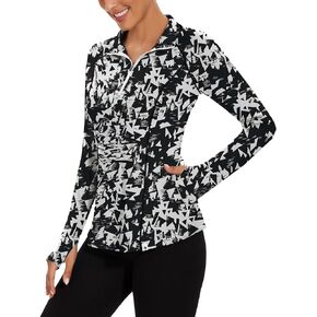Soneven Long Sleeve Golf Polo Shirts for Women Stand Up Collar Tops Athletic Half Zip Pullover with Thumb Holes Pocket